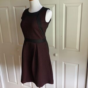 Anthropologie Tabitha Red & Black Fit & Flare Dress Sz 6